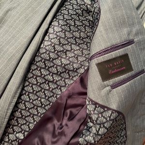 Light gray, Ted baker slim fit. This suit has been worn only a few times
